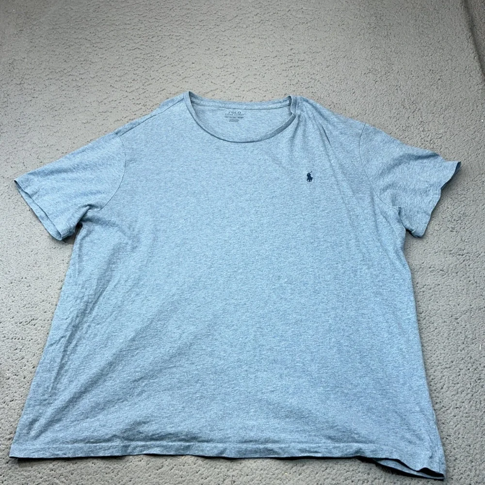 Polo Ralph Lauren T-Shirt Mens XXL Blue Heathered Pony Logo Short Sleeve